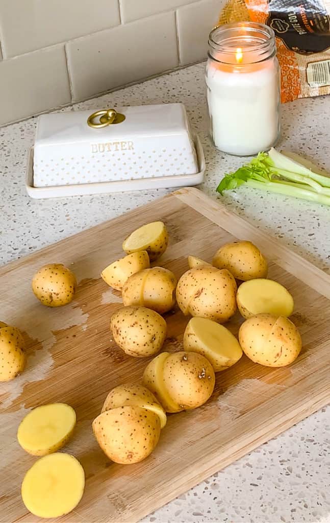 golden potatoes in natural light