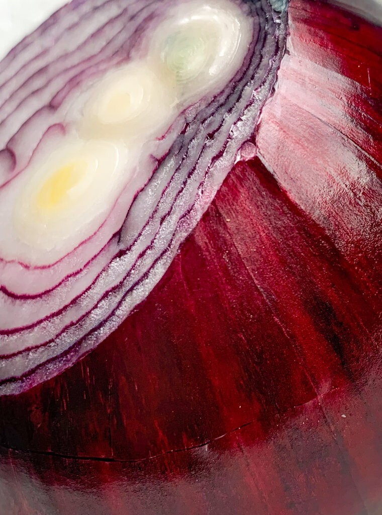close up shot of red onion