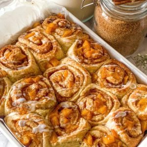 peach brioche buns aerial