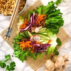 Peanut Chicken Lettuce Wraps