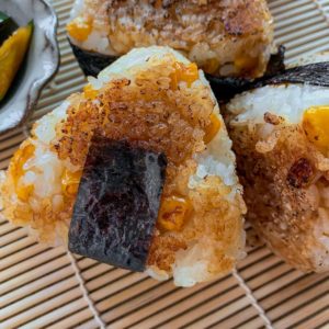 Japanese grilled street corn onigiri