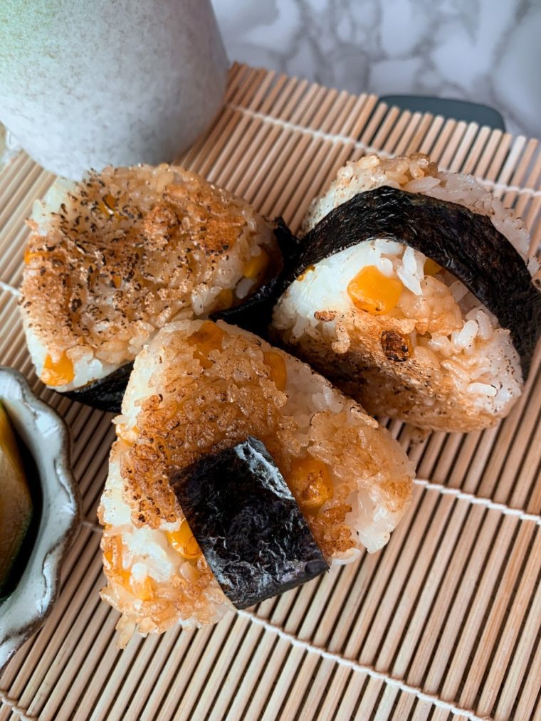 Japanese Grilled Street Corn Onigiri
