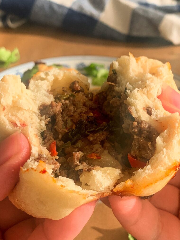 steamed Asian beef bao bun