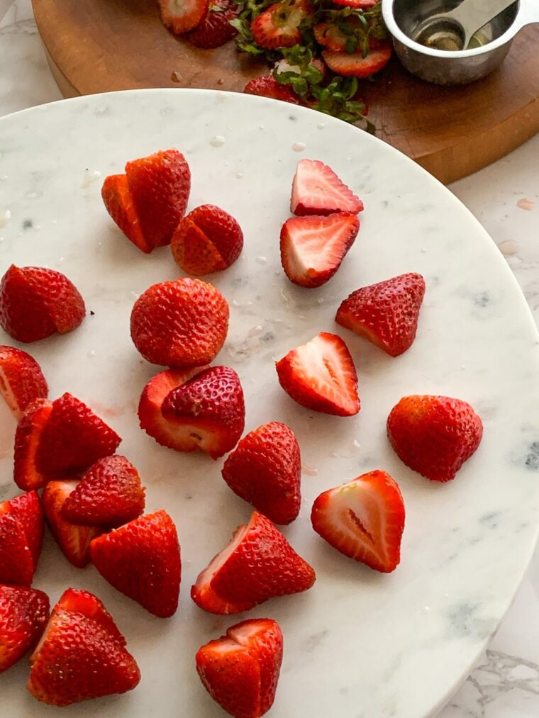 fresh cut strawberries
