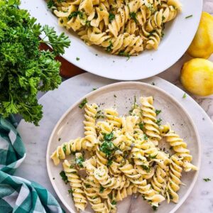 Creamy lemon zucchini pasta