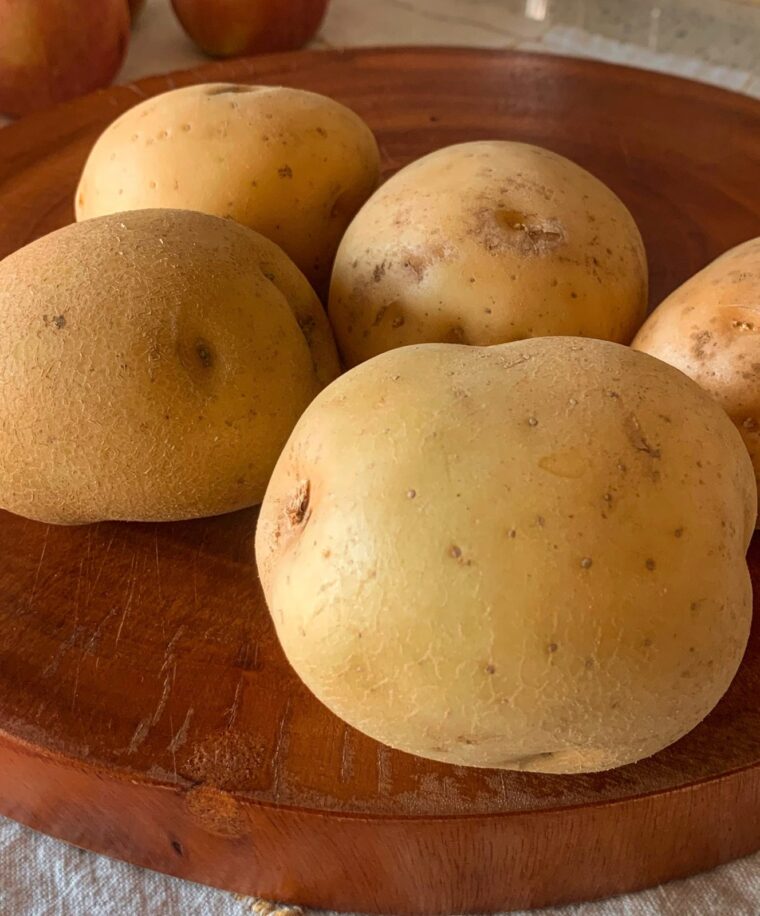 close up of Yukon Gold potatoes