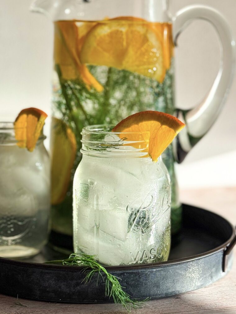 fennel and orange infused water long shot